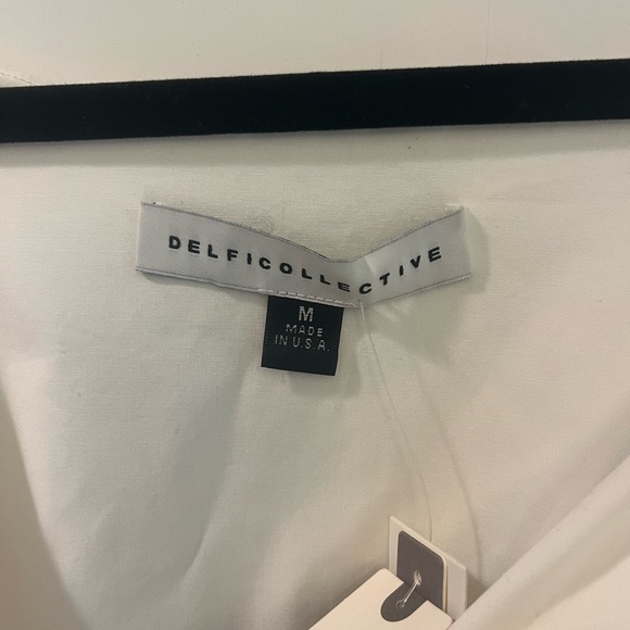 Anthropologie Delfi Collective Tofer White Metallic Pleated Midi Dress Size M - Picture 5 of 10